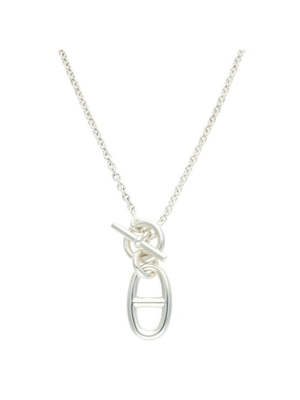 Hermes Chaine D'ancre Amulette Silver Necklace